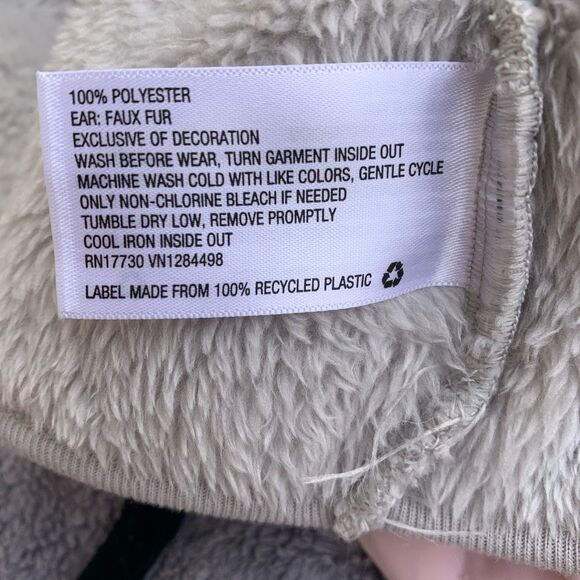 Cat & Jack grey fuzzy hooded with ears jacket, full zipper, adorable, 0-3 mon. - Picture 7 of 8